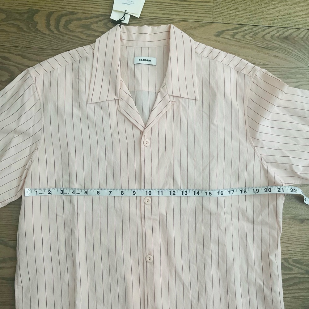 NWT Sandro Paris Vita Striped Button Down Shirt Size XL - Picture 8 of 9